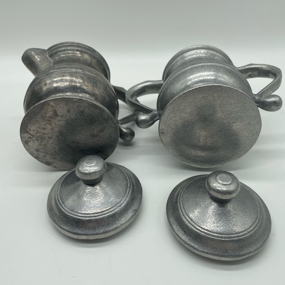 Pewter Goblet Chalis & Creamer & Sugar Server - Picture 8 of 8